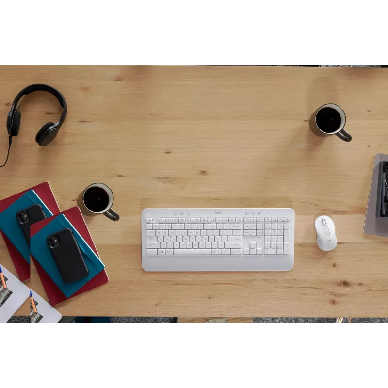 Logitech Signature MK650 for Business - sada klávesnice a myši - bezdrôtová - 2,4 GHz, Bluetooth LE - QWERTZ - česká - krémovobiela