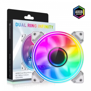 Gamemax | skriňový ventilátor | DUAL RING INFINITY | biely