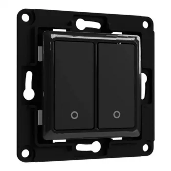 Svetelný vypínač Shelly Wall Switch 2 čierny ovládacie tlačidlá kompatibilita Shelly 2.5