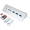 Satechi Type-C hliníkový USB hub a čítačka kariet, strieborný, ST-TCHCRS