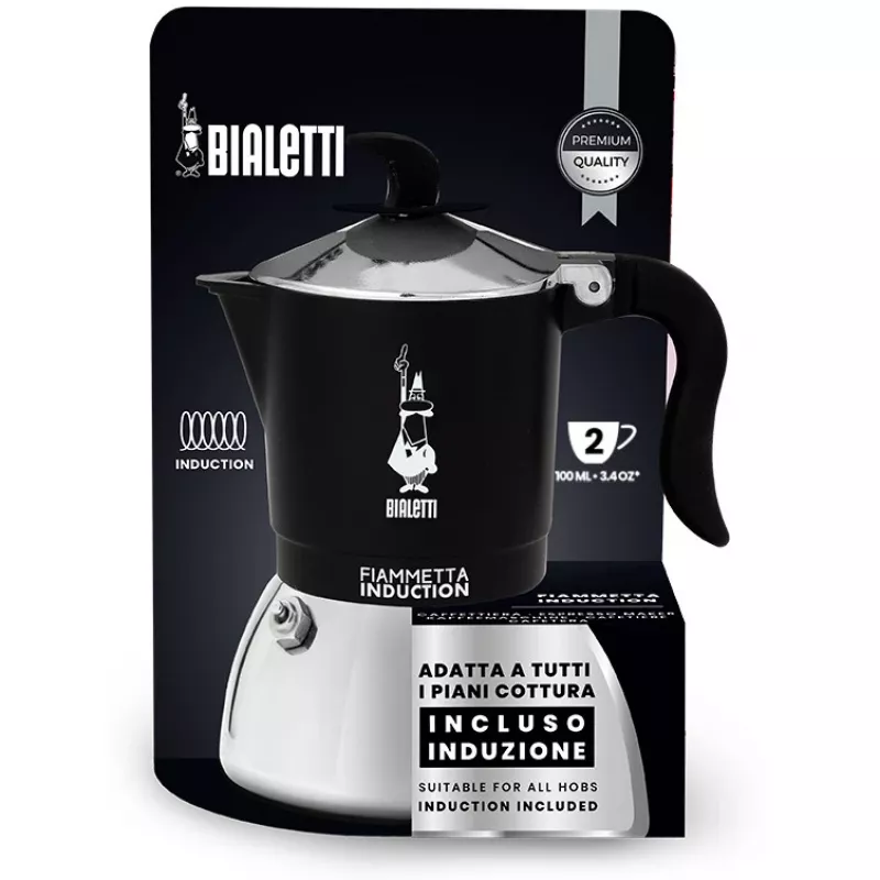 Indukčný kávovar BIALETTI FIAMMETTA na 2 šálky, čierny