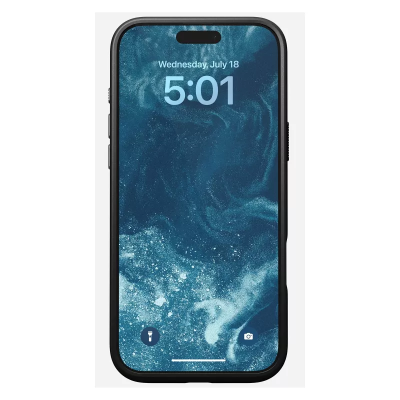 Puzdro na telefón Nomad Modern Leather Case pre iPhone 16 Pro Max, 6,9 palcov (17,5 cm), čierne, koža+PC+TPU