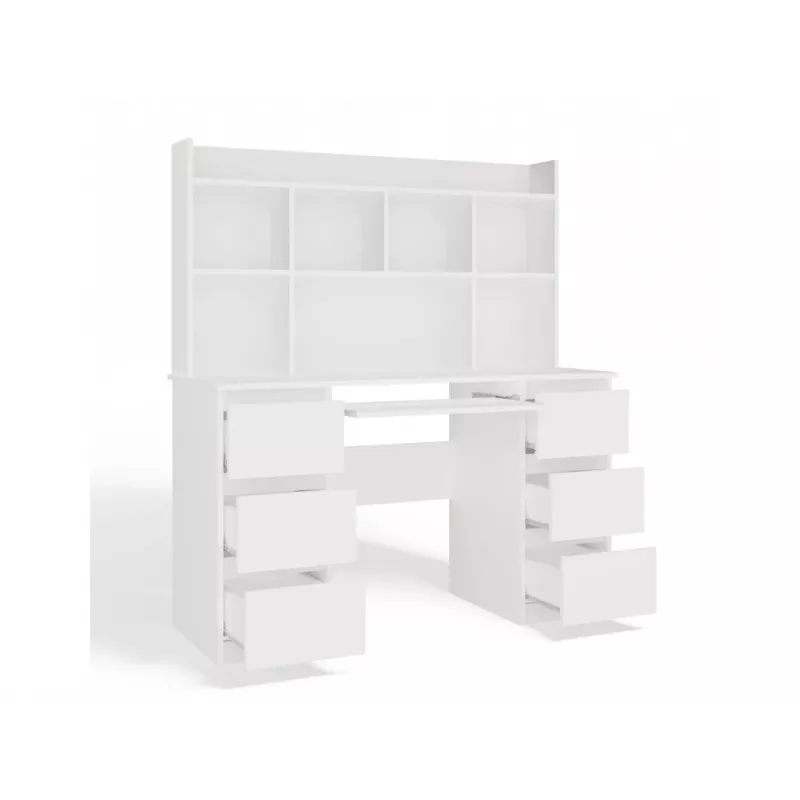 KUBA písací stôl set + Extension Piece, biely