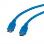 ROLINE USB 2.0 kábel C-C ST/ST silikón 60W 1m modrý - kábel - digitálny/dátový (11.02.9123)