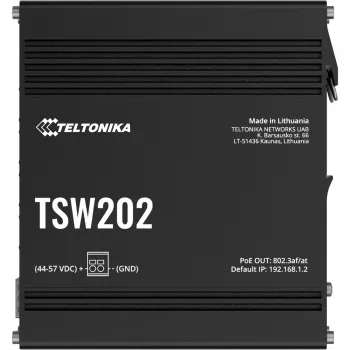 Teltonika TSW202 Managed L2 Gigabit Ethernet (10/100/1000) Power over Ethernet (PoE) hliník, modrá
