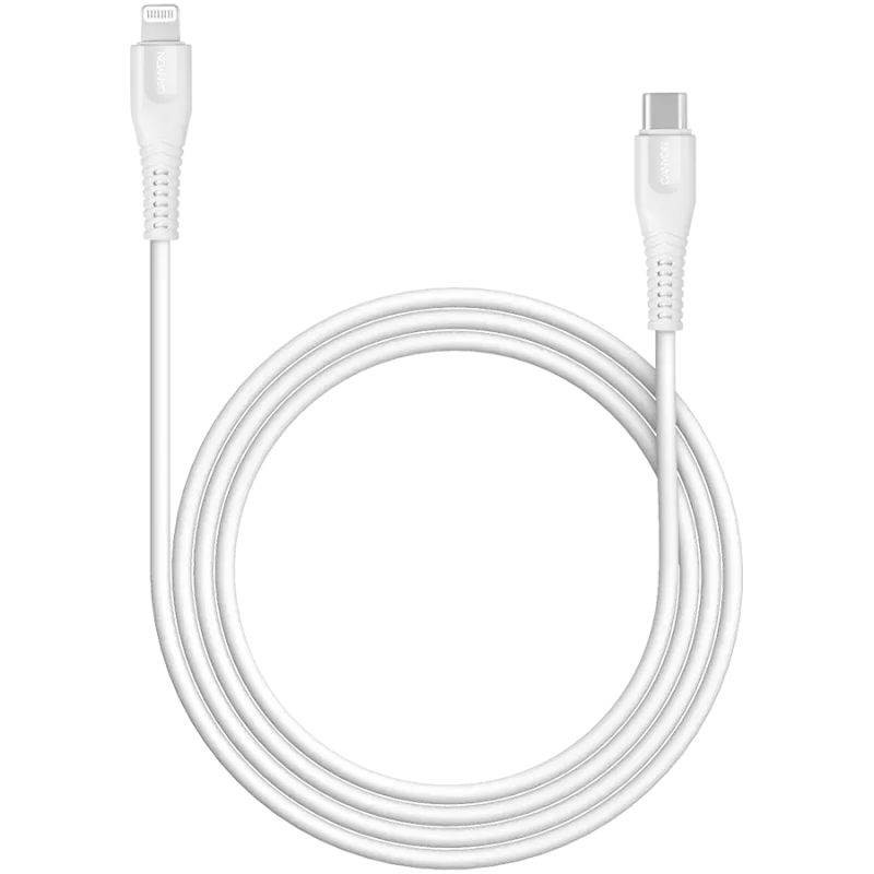 CANYON kábel MFI-4 Type-C na Lightning 1,2m biely