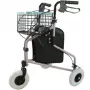 Trojkolkový rollator REHA FUND RF-611 Barcelona, oceľový rám, skladací, výškovo nastaviteľný 82–97 cm, max. zaťaženie 110 kg, uzamykateľné kolesá, košík