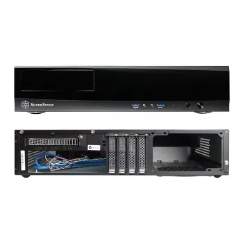 SilverStone MILO ML03 - Desktop - Micro-ATX - bez napájacieho zdroja (ATX / PS/2) - čierna - USB/Audio (SST-ML03B-R)