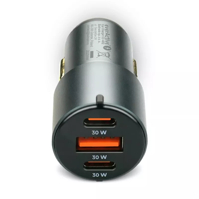 Auto nabíjačka everActive CC-40Q QC3.0 60W, USB auto adaptér na nabíjanie mobilných zariadení
