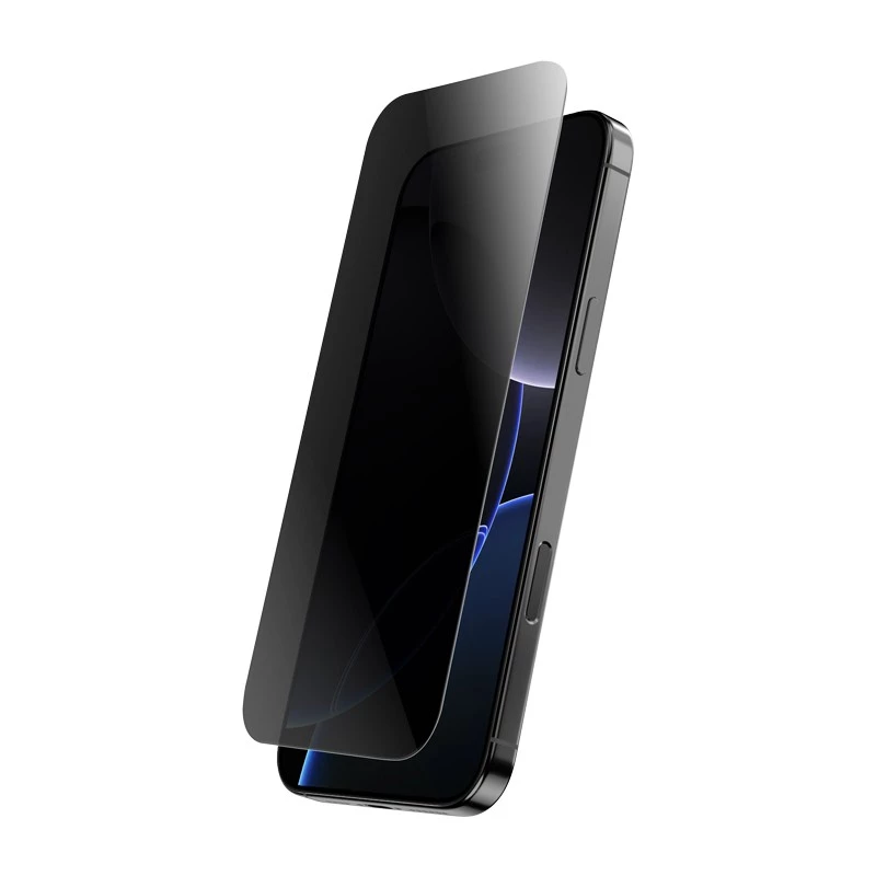 Tvrdené ochranné sklo súkromia Crong pre iPhone 14/13/13 Pro — 3D zakrivený okraj
