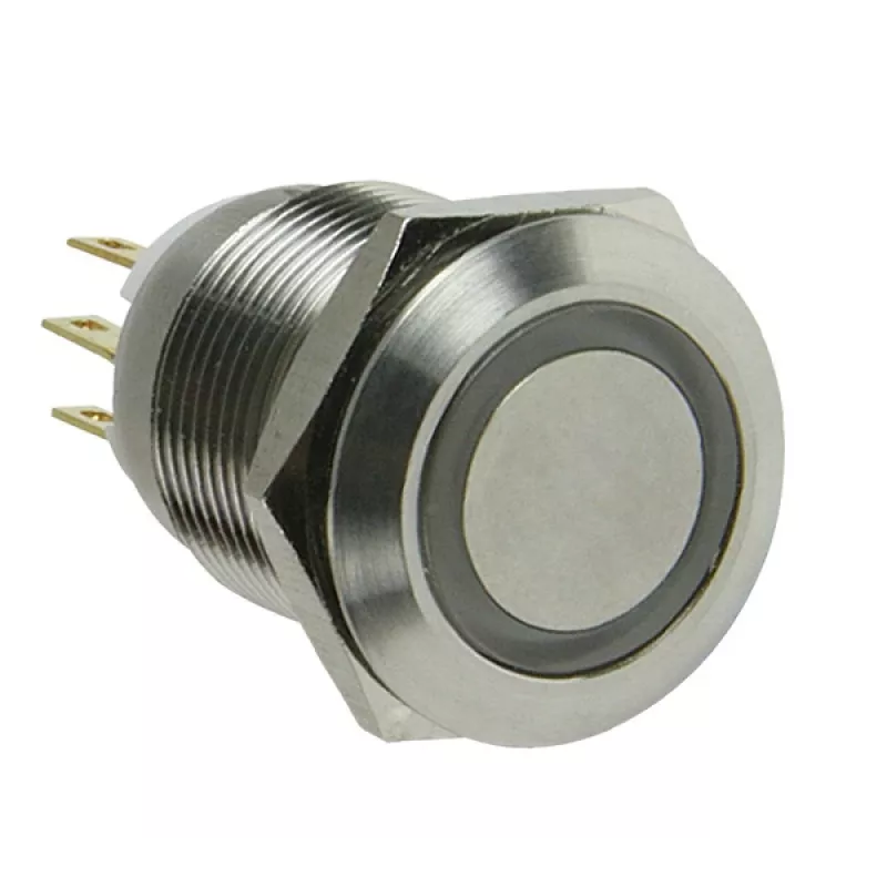 Lamptron vandal prepínač 19mm - Silverline - červený