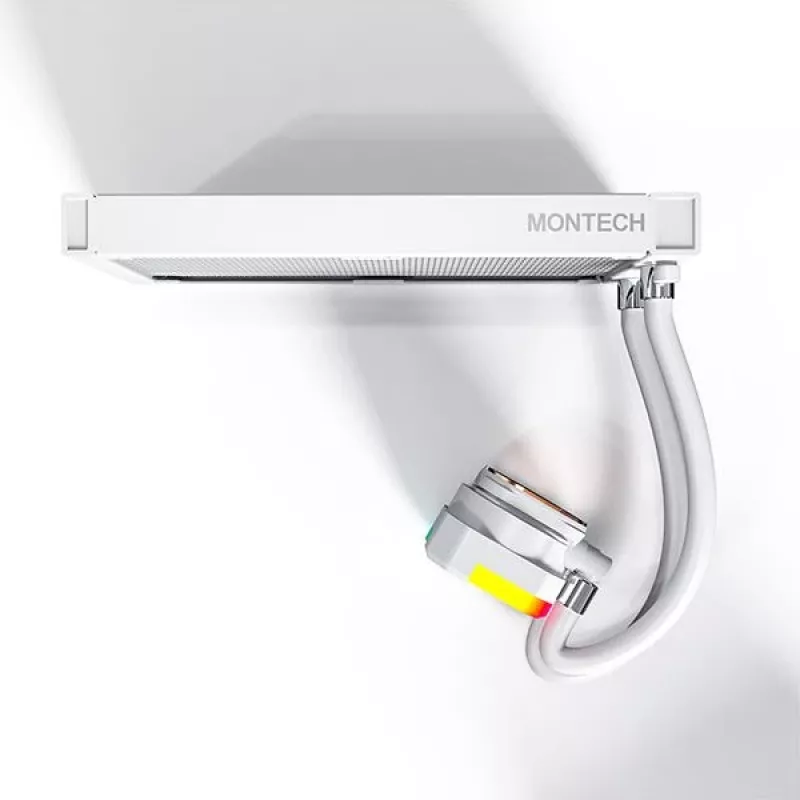 AIO vodné chladenie Montech Hyper Flow ARGB 240 mm biele — 240 mm radiátor, ARGB osvetlenie, biele prevedenie