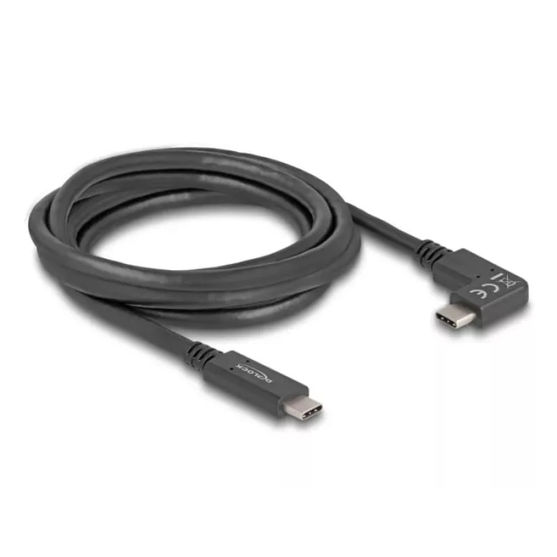DeLOCK USB kábel USB Type-C samec na USB Type-C samec zahnutý 2 m 5 Gbit/s 4K PD 60 W