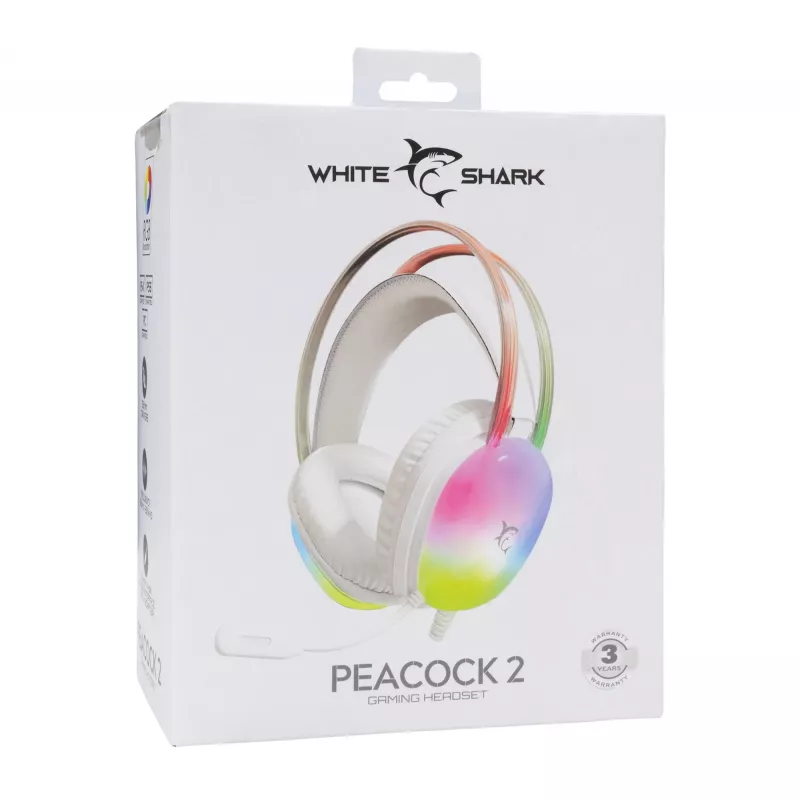 Slúchadlá White Shark GH-2444 Peacock-2 biele