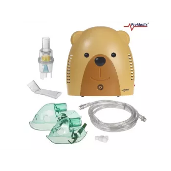 Promedix inhalátor pre deti, medvedík, sada na rozprašovanie, masky, filtre, PR-811