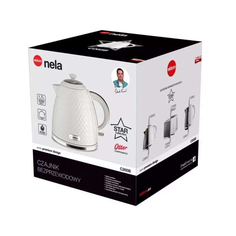 ELDOM C265B NELA Kanvica 1,7 L 2000 W Biela
