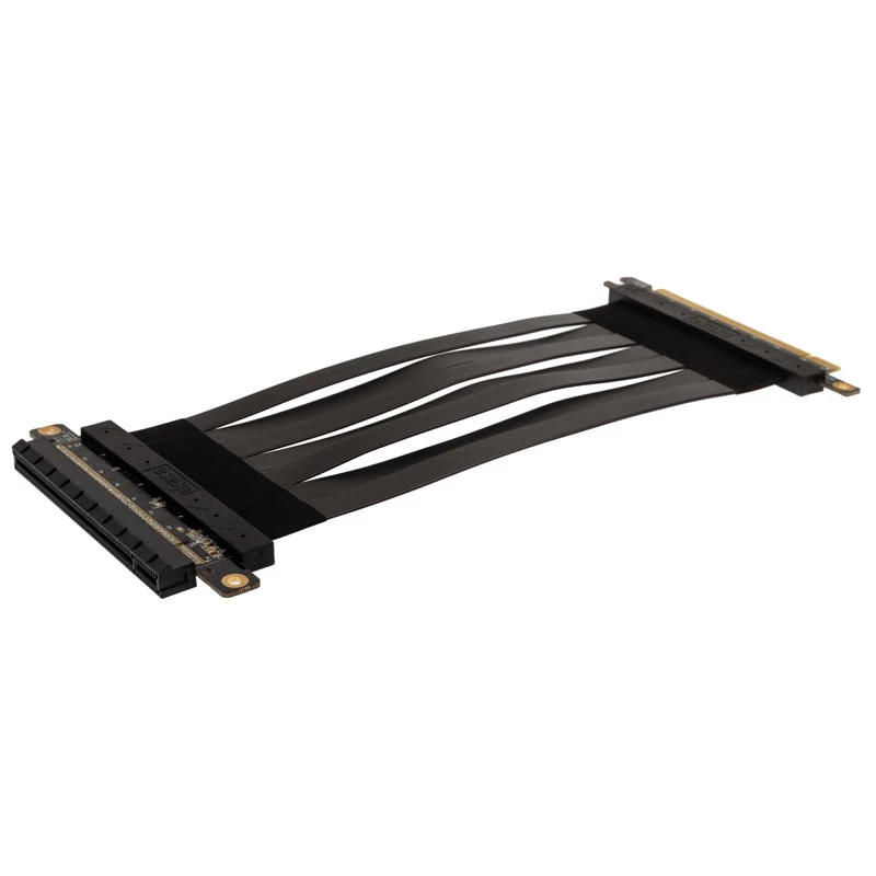 Akasa Riser Black X2 Mark IV Premium PCIe 4.0 x16 riser kábel, 20 cm, AK-CBPE03-20B