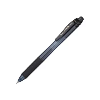 Pentel Energel X - zatahovacie gélové pero - čierne - čierne - priehľadné - plast - guma - guma - obojručné