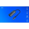 SAVIO adaptér USB-C 3.1 Gen.1 (M) na RJ-45 Gigabit Ethernet (F), 1000 Mbps, AK-56, sivý