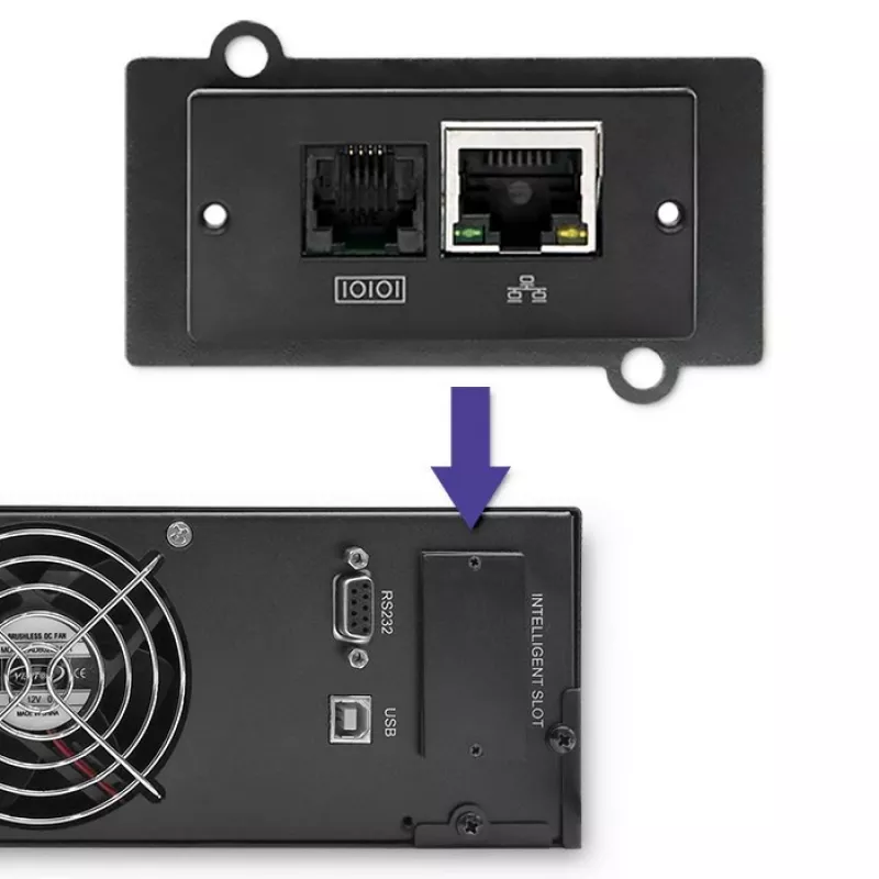Qoltec 53945 Rack UPS, 1 kVA, 800 W, LCD