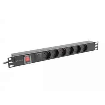 Lanberg PDU-05F-0200-BK jednotka rozvodu napájania (PDU) 5 AC výstupov 1U čierna