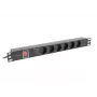 Lanberg PDU-05F-0200-BK jednotka rozvodu napájania (PDU) 5 AC výstupov 1U čierna