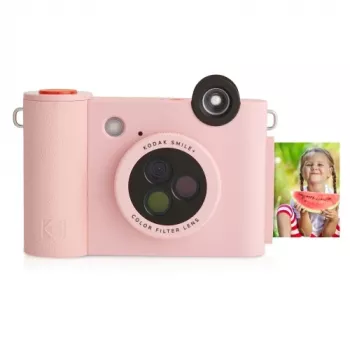 Instantná kamera Kodak SMILE+ 2x3 palca ružová — 2x3-palcové ZINK tlače, integrovaná nabíjateľná batéria