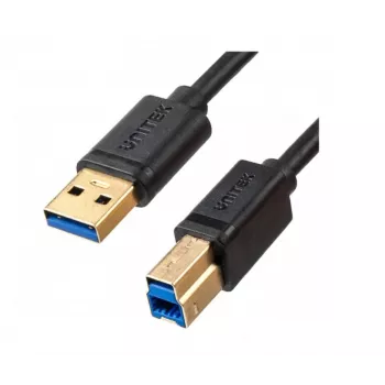 USB kábel Unitek C14095BK-2M – USB-A na USB-B 3.0, 5 Gbit/s, 2 m, čierny, pozlátené kontakty