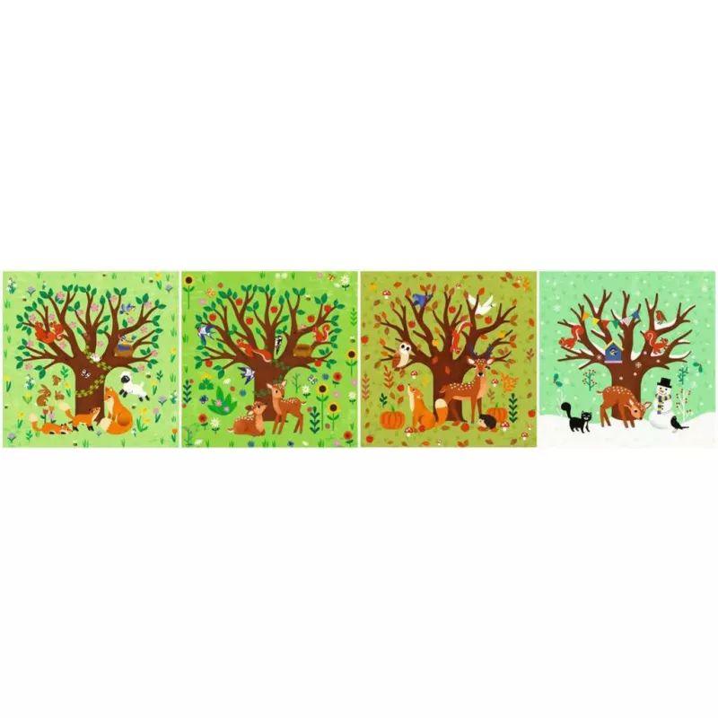 Puzzle UP - štyri ročné obdobia (12, 16, 20 a 24 dielov)