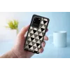 Ochranné puzdro iKins pre Samsung Galaxy S20 Ultra — pyramídový vzor, čierne
