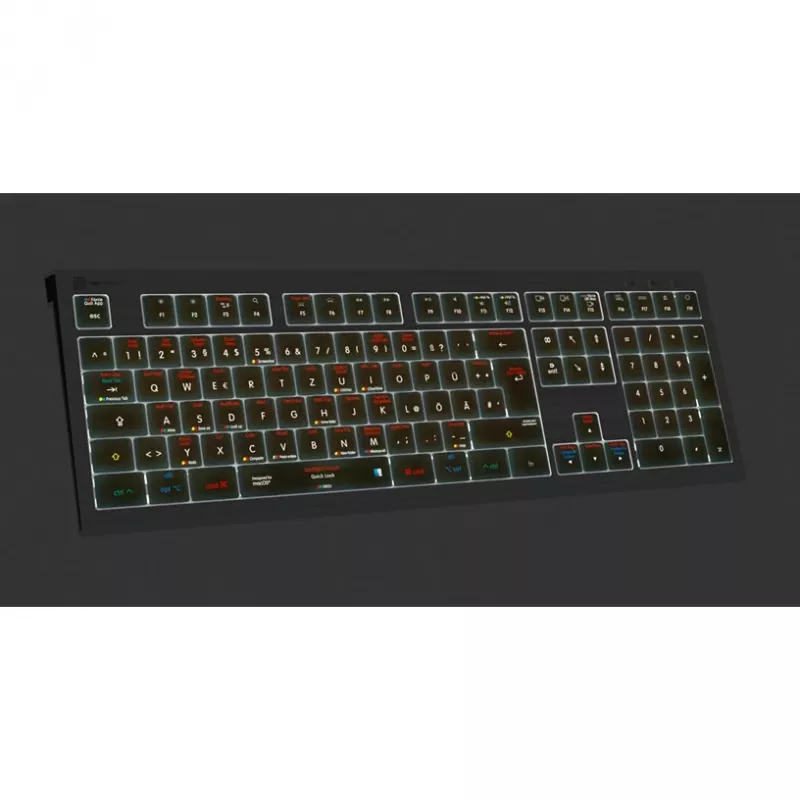 Logickeyboard LKB-OSX-A2M-DE klávesnica USB QWERTZ nemecká čierna (LKB-OSX-A2M-DE)
