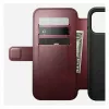 Puzdro na telefón Nomad Modern Leather Folio pre iPhone 17 Pro Max — koža, TPU, PC, hliník, bordová, 16 cm (6,3 palcov)