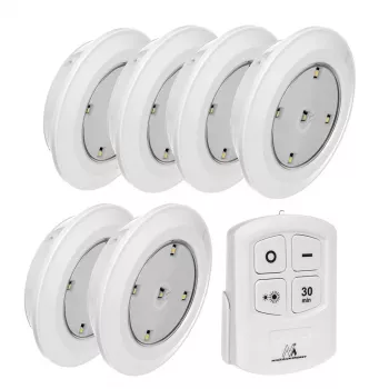Maclean Energy MCE165 sada LED lámp s diaľkovým ovládaním, AAA batérie, 6 ks v sade