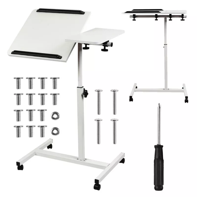 Maclean mobilný stojan na stôl/laptop, biely, nastavenie výšky 59-89 cm, max. 30 kg, MC-121 W