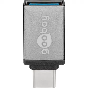 Wentronic Goobay USB-C™ adaptér - USB 3.0 A konektor samica, sivý - na prepojenie medzi USB-C™ a USB-A zariadeniami (56621)