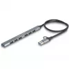 Delock 64273 tenký 7-portový rozbočovač USB, USB Type-C alebo Type-A na 1x USB 5 Gb/s Type-A + 6x USB 2.0 Type-A