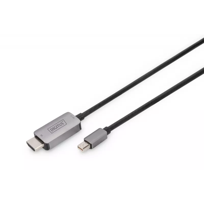 DIGITUS - adaptérový kábel - Mini DisplayPort (M) na HDMI (M) - 1,0 m - podpora 8K 60 Hz - čierny (DB-340109-010-S)