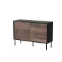 Komoda cama meble CORTINA 1D3S 120x40x81 cm, čierna/orech, 3 zásuvky, drevotrieska