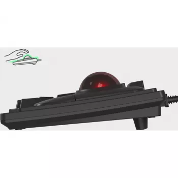 Káblová mechanická full-size klávesnica KeySonic KSK-8202ELU-T (DE) — USB, nemecké rozloženie, čierna