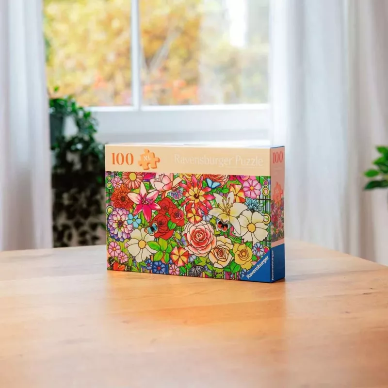 Ravensburger Feel Well & Puzzle - Blumenfenster, 100 dielikov, taktilné prvky