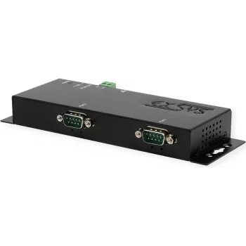 Sériový server zariadení Exsys EX-6112-2 — Ethernet na 2×RS-232, 12 V/3 A napájanie