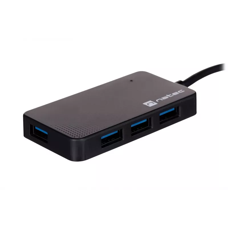 USB hub NATEC Moth 4-port USB 3.2 Gen 1 Type-A (5000 Mbit/s), USB napájaný, čierny, 0,15 m kábel