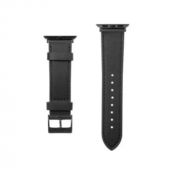 Kožený náramok pre Apple Watch FIXED FIXLST-434-BK — čierny, náhradný remienok