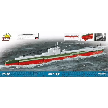 Plastový modelársky set Cobi poľská ponorka ORP Sęp mierka 1:300 (COBI-4856)