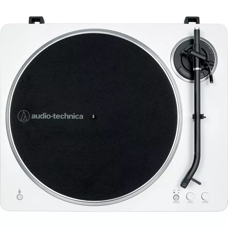 Remienkový audio gramofón Audio-Technica AT-LP70XBT strieborný biely plne automatický