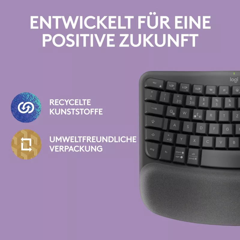 Logitech Wave Keys klávesnica Office RF Wireless + Bluetooth QWERTZ grafitová