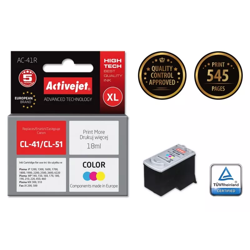 Activejet AC-41R atramentová kazeta (náhrada za Canon CL-41; Premium; 18 ml; farebná)