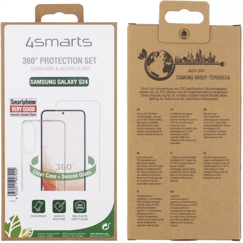 Puzdro 4smarts Galaxy S24 transparentné 15,8 cm (6,2 palca)