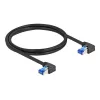 Sieťový kábel DeLOCK RJ45 Cat.6A S/FTP zahnutý 1 m čierny