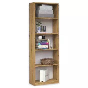 Knižnica Top R40 ARTISAN, dub, 5 políc, 400×300×1820 mm, rám z drevotriesky